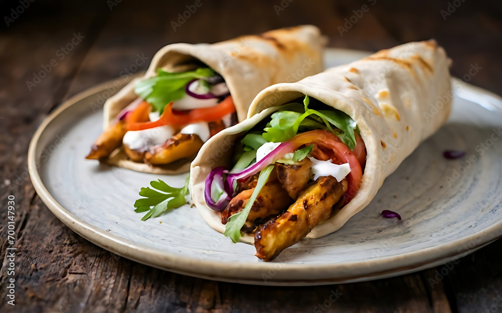 Capture the essence of Gyro in a mouthwatering food photography shot Capture the essence of Gyro in a mouthwatering food photography shot