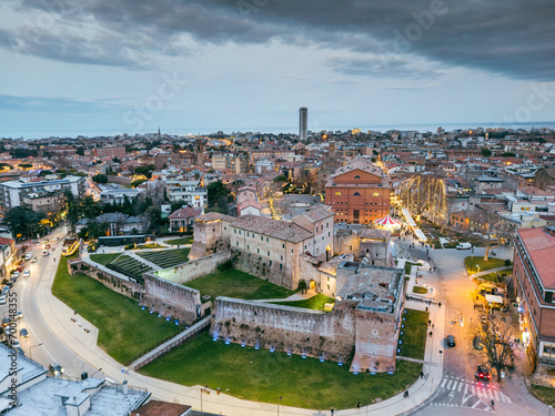 vista aerea del castello di Sismondo a Rimini