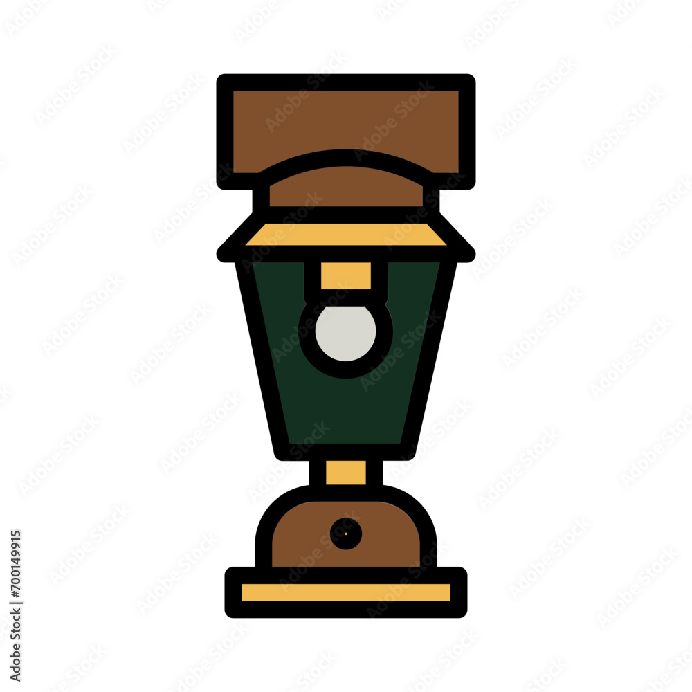 Blub Lamp Light Filled Outline Icon Blub Lamp Light Filled Outline Icon