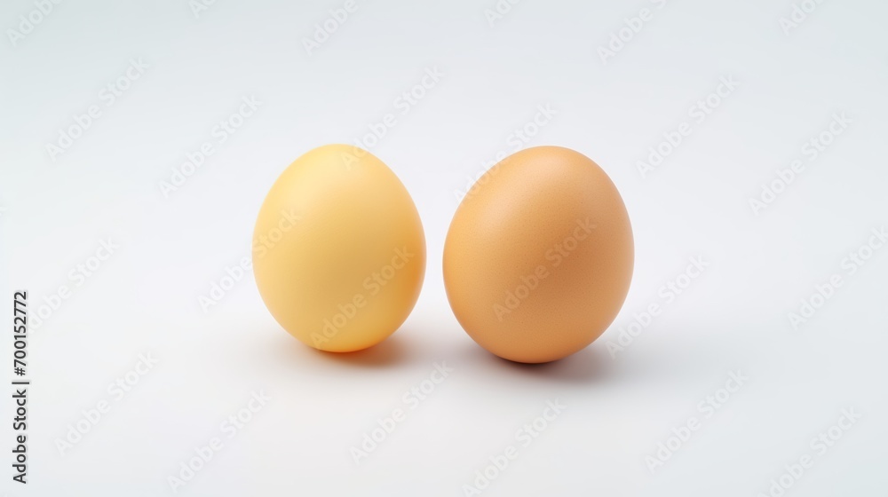 Two Eggs on White Background. Protein, Ranch Farm, Healthy Food
Two Eggs on White Background. Protein, Ranch Farm, Healthy Food
