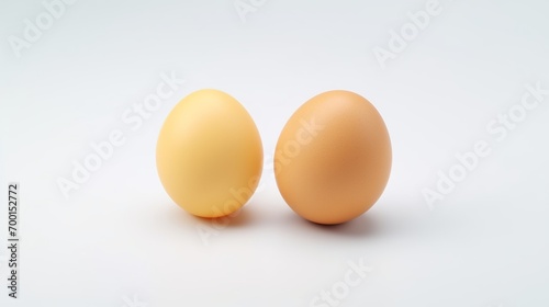 Two Eggs on White Background. Protein, Ranch Farm, Healthy Food 