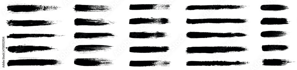 Grunge black paint, ink brush strokes collection. Brushes, lines, brush, strokes, grunge, dirty, backdrop. Grunge backgrounds set - stock vector.