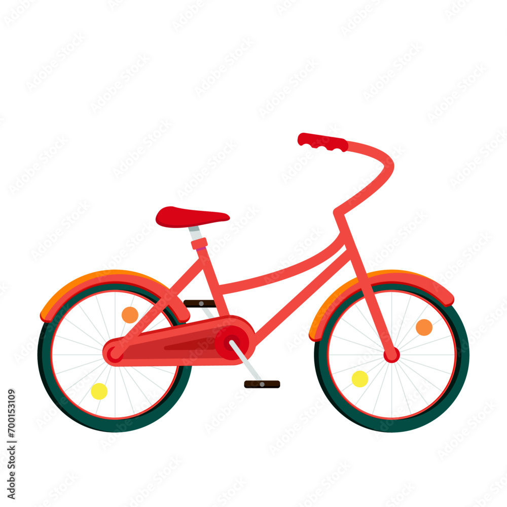 Bicycle icon vector illustration, bike bycicle isolated on white background, flat style mountain sport moving, clipart graphic