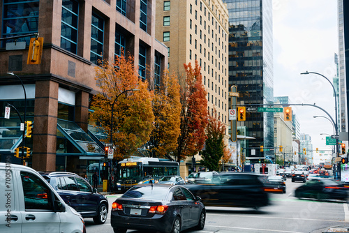 Rush hour on streets of Vancouver, Canada. © Drazen