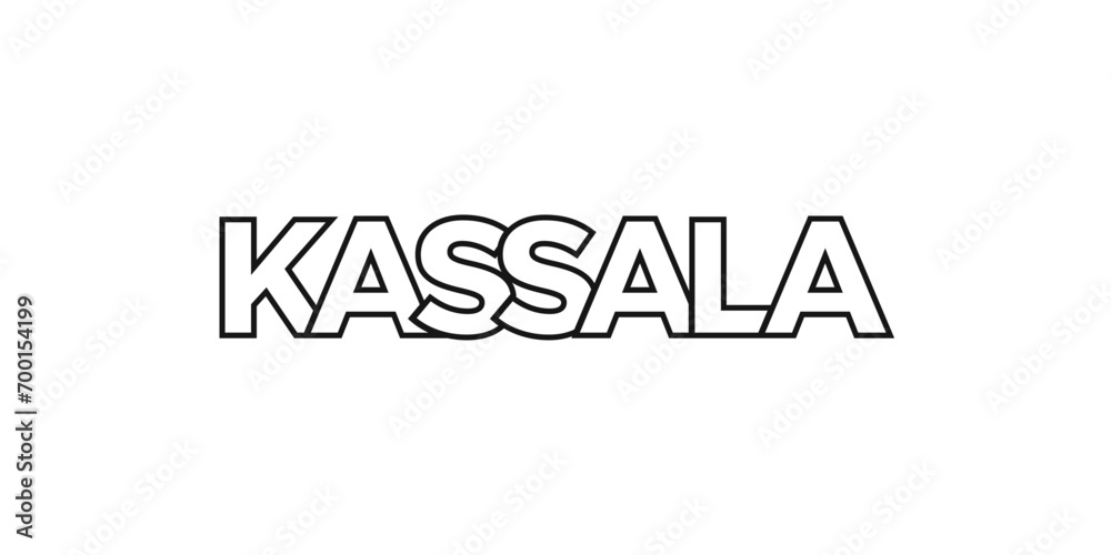 Kassala in the Sudan emblem. The design features a geometric style, vector illustration with bold typography in a modern font. The graphic slogan lettering. Kassala in the Sudan emblem. The design features a geometric style, vector illustration with bold typography in a modern font. The graphic slogan lettering.