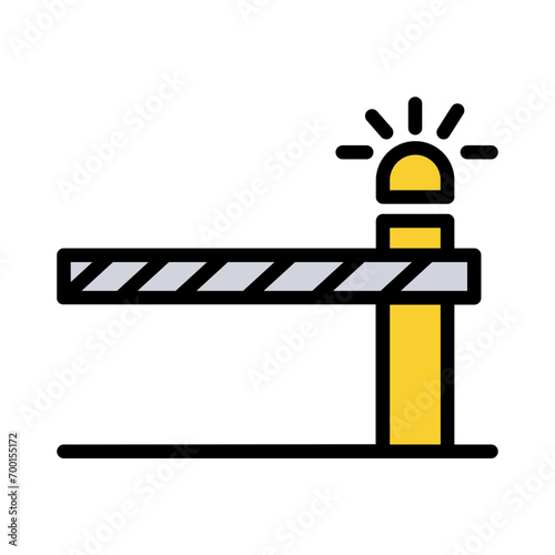 Barrier Border Car Filled Outline Icon