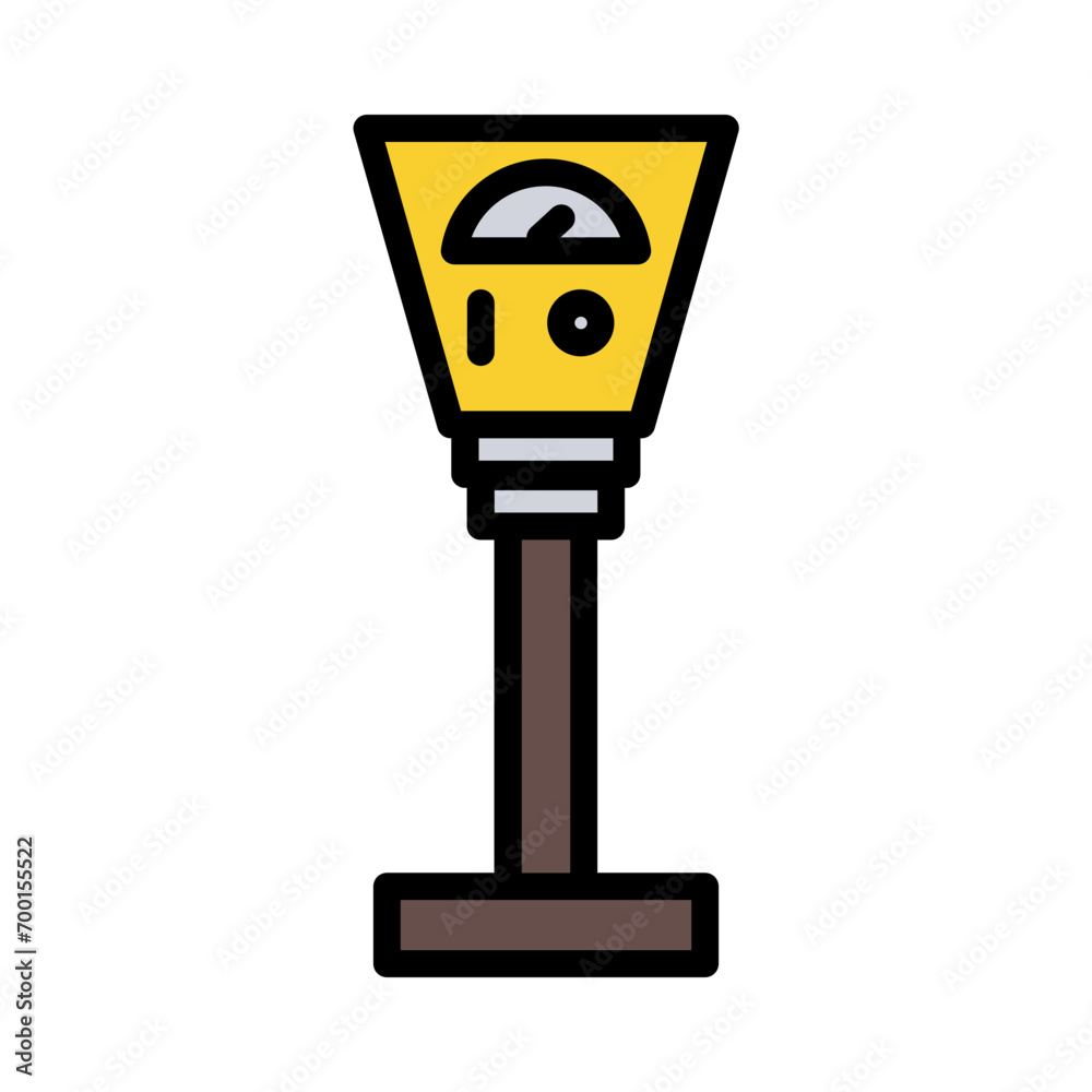 City Meter Parking Filled Outline Icon City Meter Parking Filled Outline Icon
