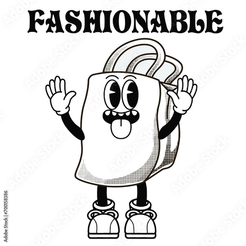 Tote bags Character Design With Slogan Fashionable