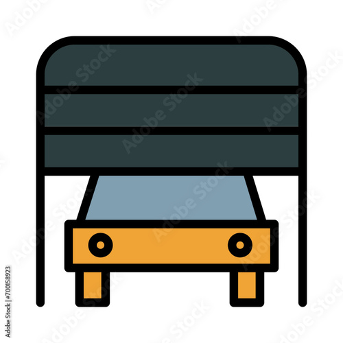 Blind Car Control Filled Outline Icon