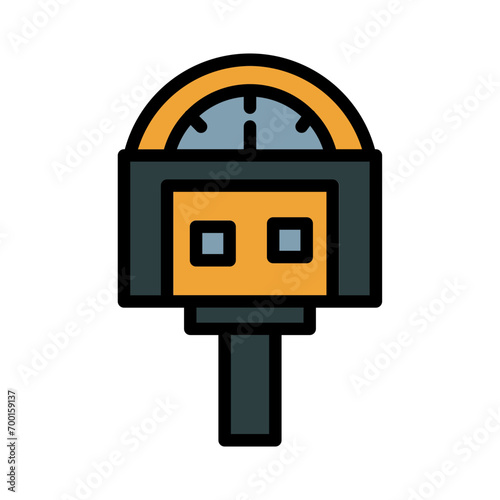 Car Meter Parking Filled Outline Icon