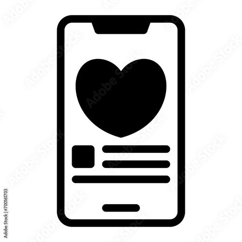 dating app glyph icon