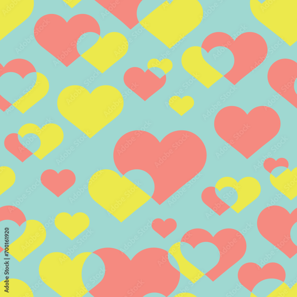 Seamless pattern heart cutout cute simple backdrop pastel wallpaper valentine's day artistic minimalistic