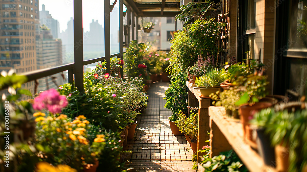 Balcón Urbano Verde: Oasis de Plantas y Flores en la Ciudad