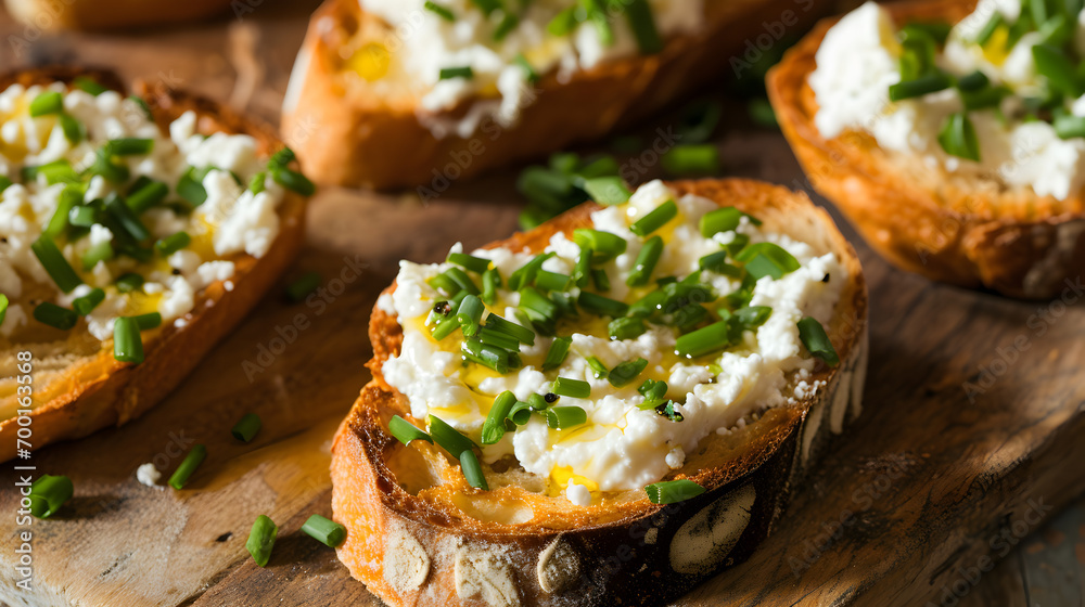 Gourmet Toasted Bread with Cheese and Chives - Generative AI Gourmet Toasted Bread with Cheese and Chives - Generative AI