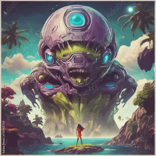 Alien Island Icon EPS Format Design Very Cool 