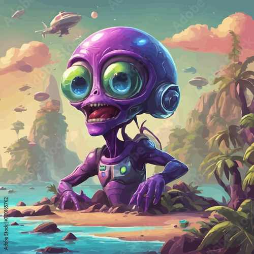 Alien Island Icon EPS Format Design Very Cool 