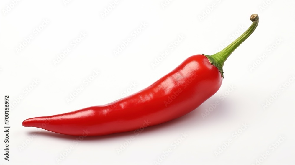Red Hot Chili Pepper on White Background. Vegetable, Vegetarian, Cook, Spice, Spicy
