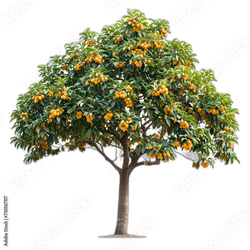 Loquat tree isolated on transparent or white background, png
 photo