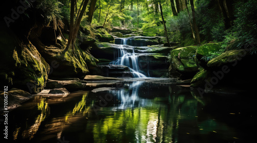 Secluded Gentle Waterfall Sanctuary Hideaway © MyPixelArtStudios