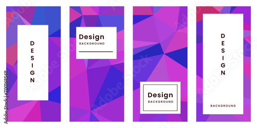 set of brochures with abstract geometric pink purple colorful vibrant background