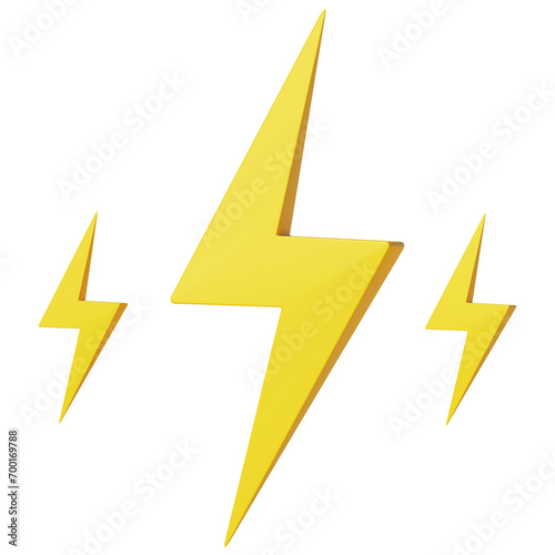 3D illustration Lightning object