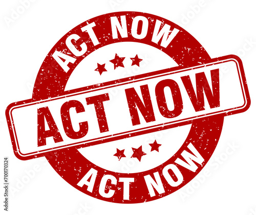 act now stamp. act now label. round grunge sign
