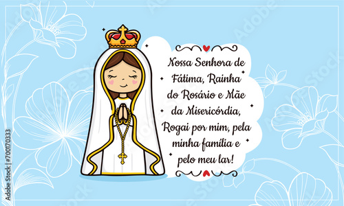 Vector hand drawn Nossa Senhora de Fatima illustration - Divine Visions: Artistic Expressions of Our Lady of Fatima - Sacred Beauty: Exploring Art Depicting Our Lady of Fatima