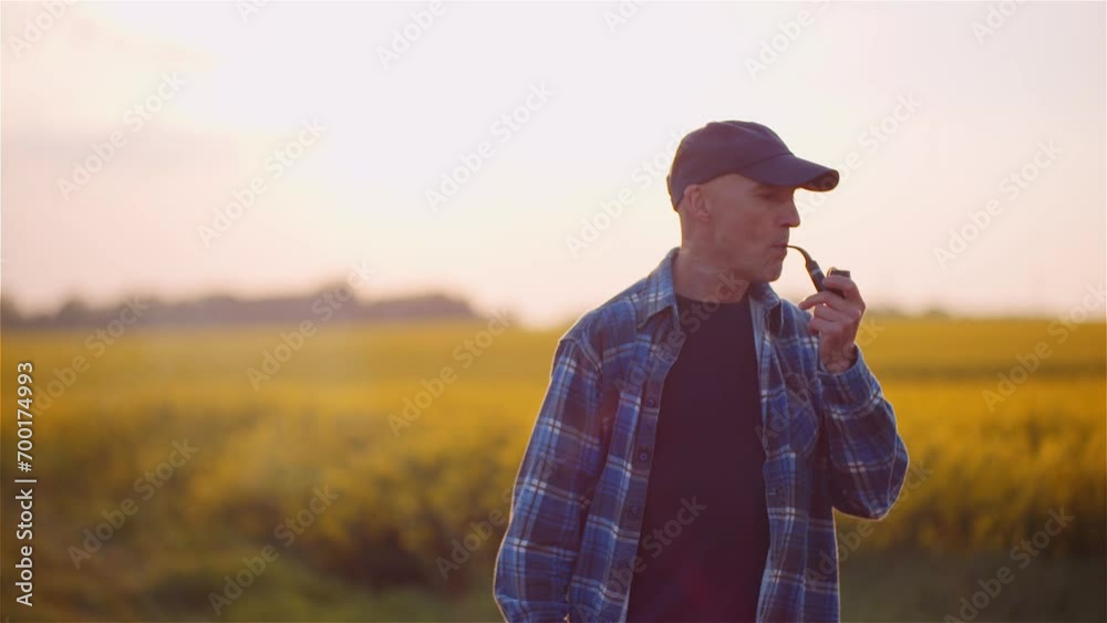 Farmer Examining Crops At Agriculture Field Harvesting Crops Farmer Examining Crops At Agriculture Field Harvesting Crops