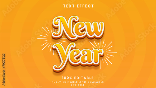 New Year editable text effect	