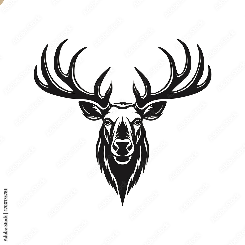 moose head with antlers isolated on transparent background