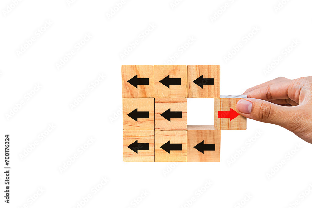 business direction concept. A new dimension in working with wooden blocks. Create a competitive advantage. isolated on white background.PNG business direction concept. A new dimension in working with wooden blocks. Create a competitive advantage. isolated on white background.PNG