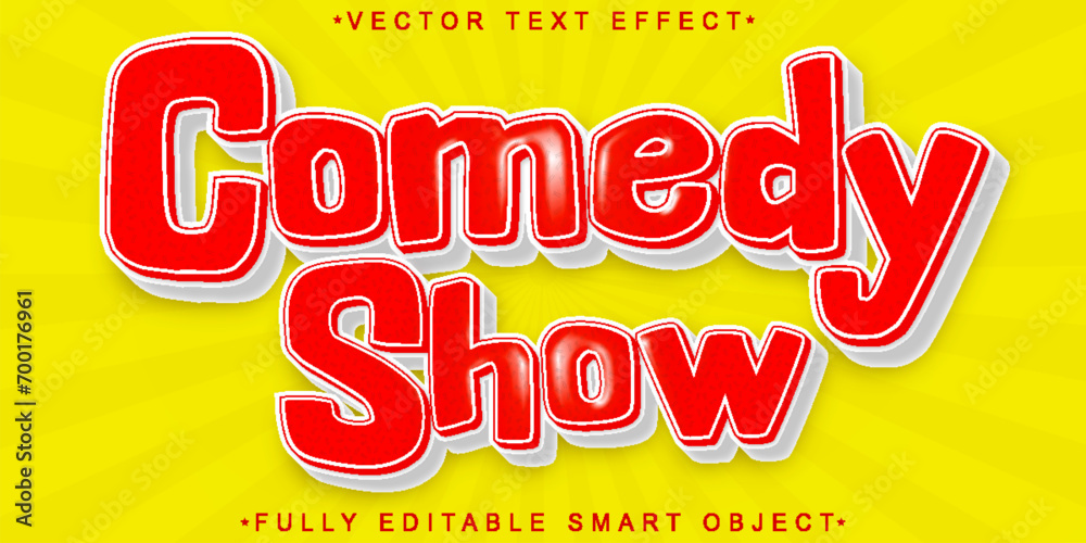 Cartoon Comedy Show Vector Fully Editable Smart Object Text Effect