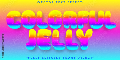 Sweet Dessert Colorful Jelly Vector Fully Editable Smart Object Text Effect