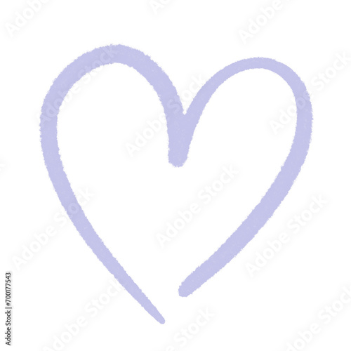 Purple textured transparent heart element doodle