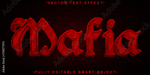 Red Mafia Vector Fully Editable Smart Object Text Effect