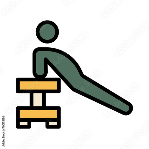 Bench Dips Exercise Filled Outline Icon