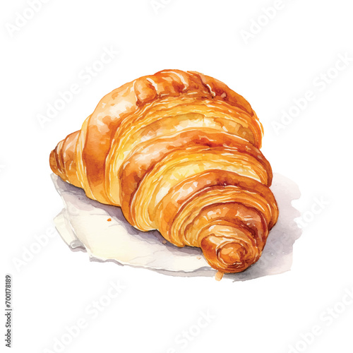 sweet croissant isolated on white background design