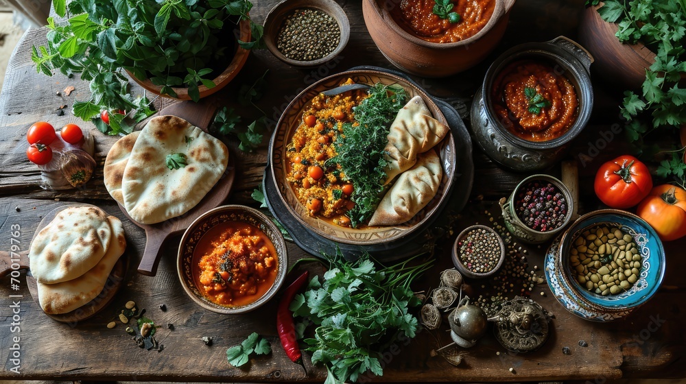 arabic traditional food on the table, arabic traditional food on the table,
