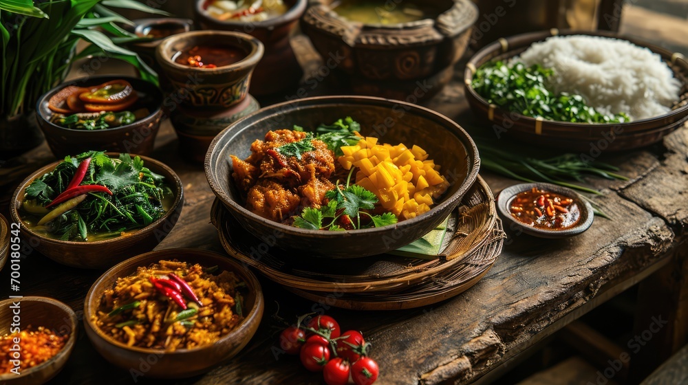 indonesian traditional food on the table, 