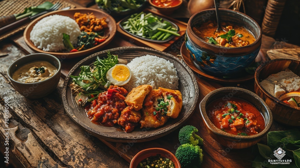 indonesian traditional food on the table, 