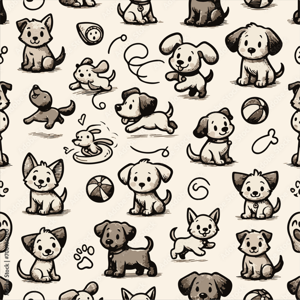 seamless pattern with dogs seamless pattern with dogs