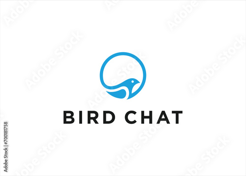 Bird chat logo design vector illustration