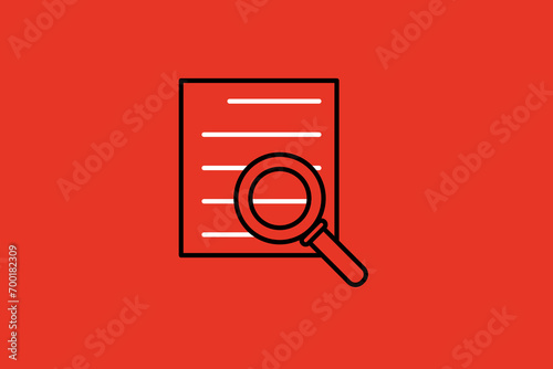 text search illustration in flat style design. Vector illustration.	