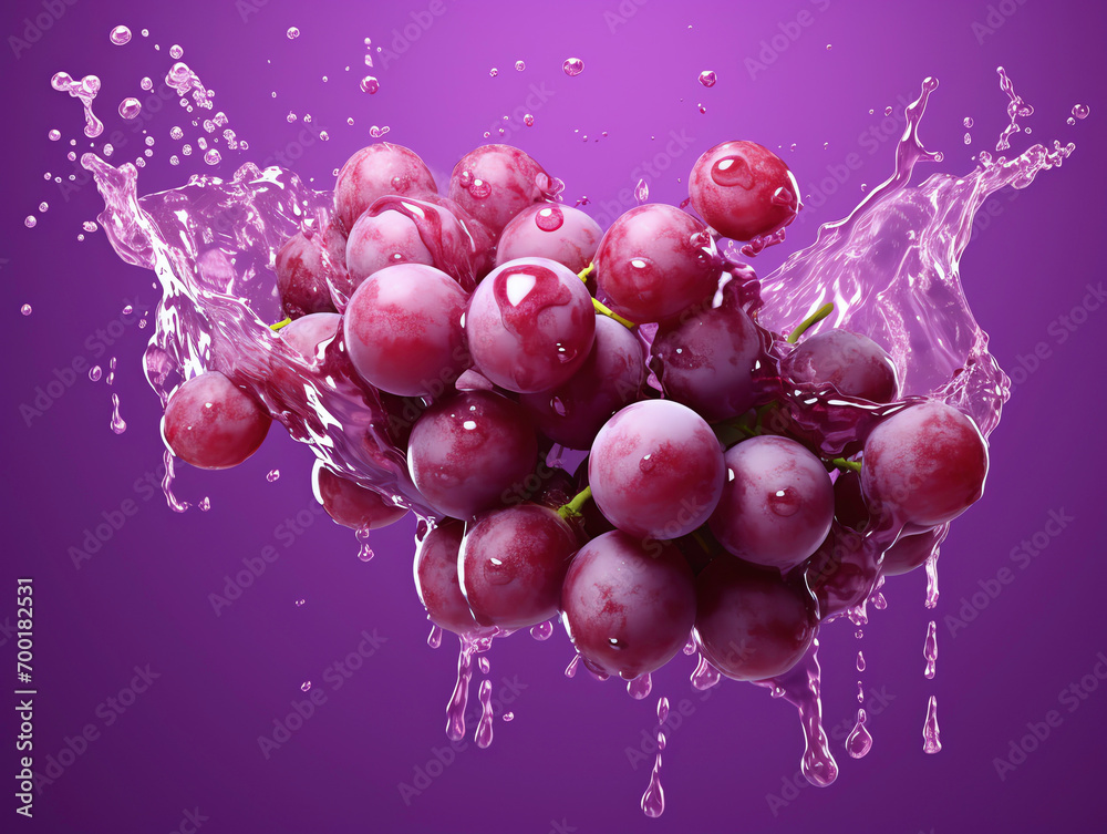 a bunch of grapes with water splashing a bunch of grapes with water splashing