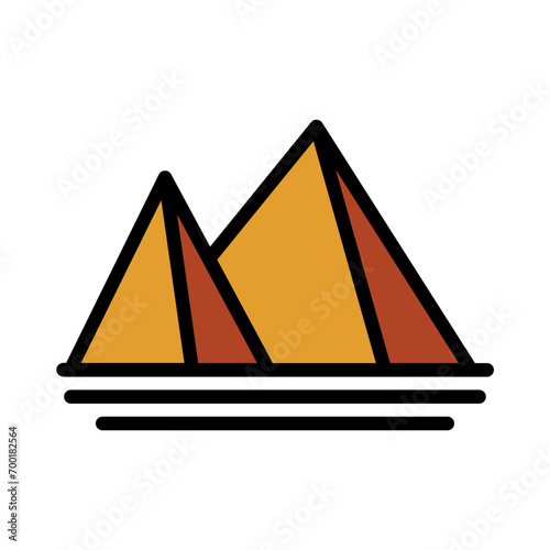 Ancient Egypt Pyramid Filled Outline Icon