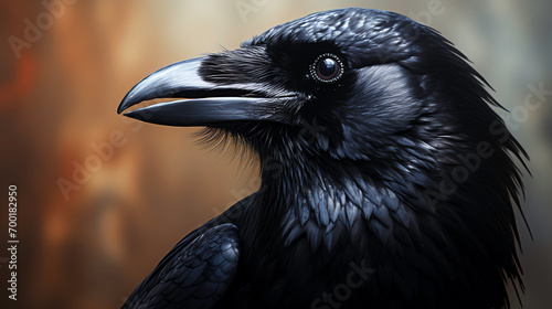 a close up of a black bird photo