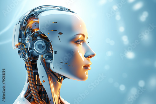 Beautiful female robot with artificial intelligenc © DigitalCat
