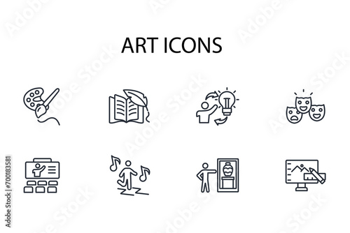 Art icon set.vector.Editable stroke.linear style sign for use web design,logo.Symbol illustration.