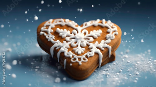 a heart shaped cookie with white frosting
