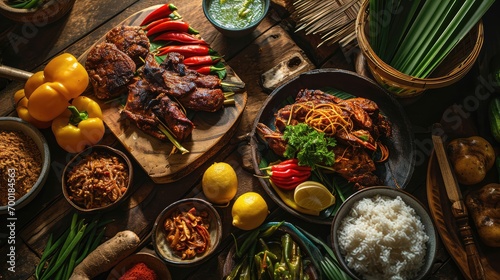 philippines traditional food on the table,  photo